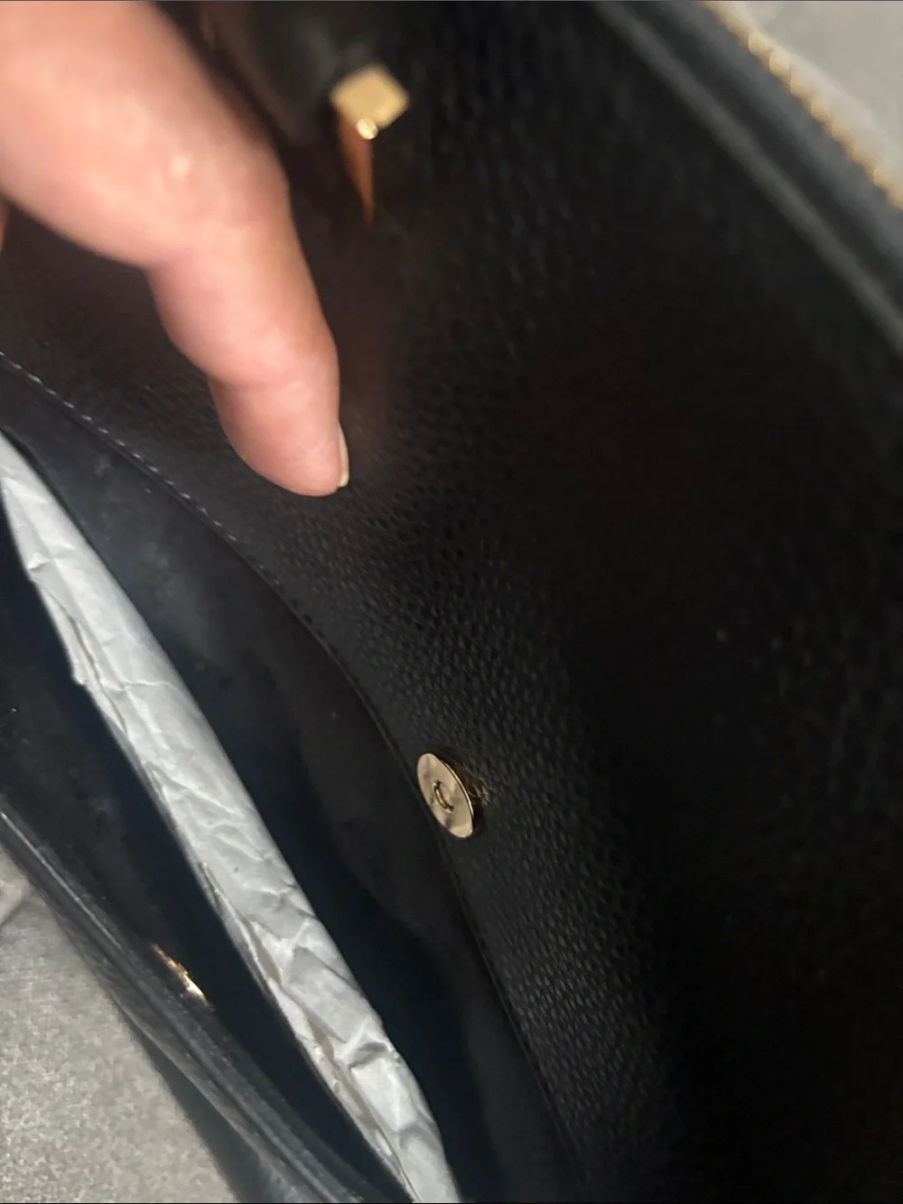 Michael Kors Black Leather Structured Top-Handle Satchel with Gold Hardware